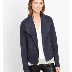 VINCE // Suede "Scuba" Jacket Navy Moto size Medium